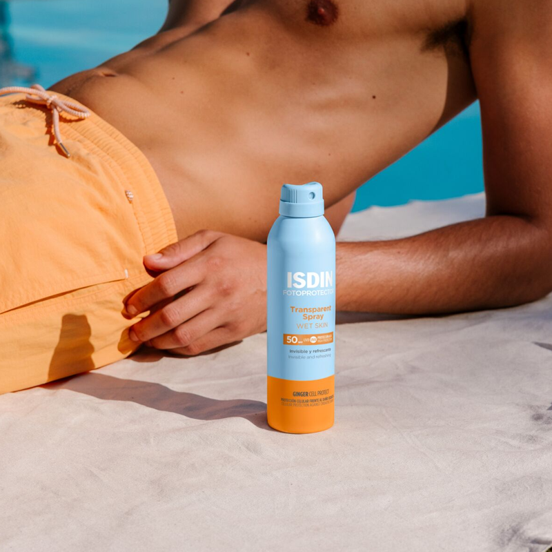 Fotoprotector ISDIN Transparent Spray Wet Skin SPF 50