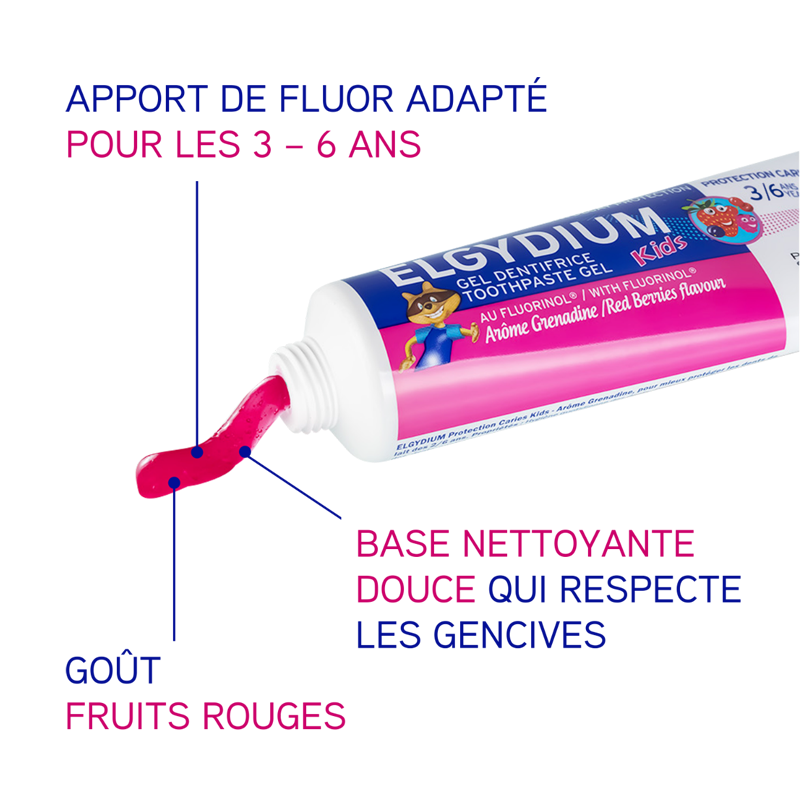 Dentifrice enfant Grenadine 3/6 ans ELGYDIUM 50ml